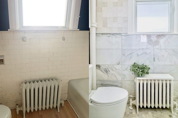 Mixed tiles in varying shapes and materials but in the same color family make for visual interest without chaos.