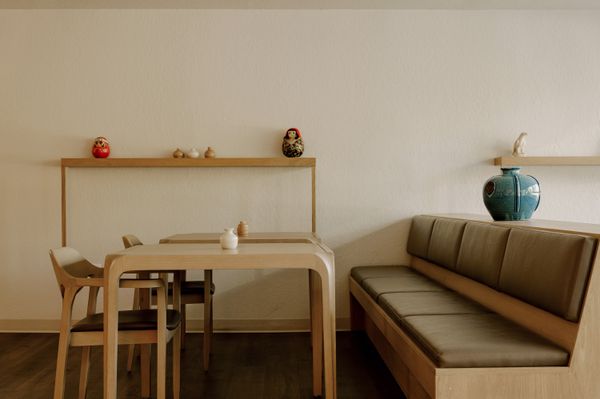 The renovated common spaces of the Little Tokyo Towers